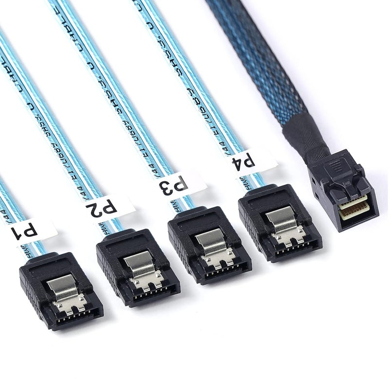 ADCAUDX 2Pack Mini SAS to SATA Cable: 0.5M SFF-8643 to SATA Forward Breakout Mini SAS HD SFF 8643 Controller to Hard Drive Cable (1.6FT) - Image 1
